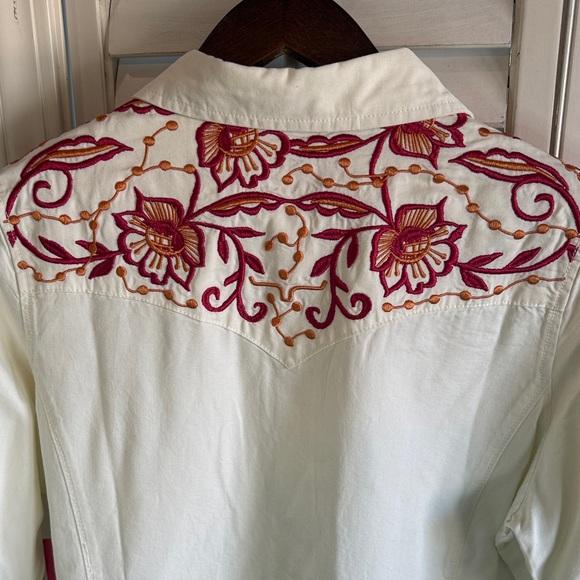 Kimes Ranch Cream Western Shirt, Size L - Picture 8 of 9